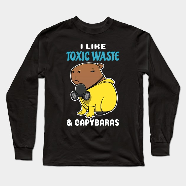 I Like Toxic Waste and Capybaras Cartoon Long Sleeve T-Shirt by capydays